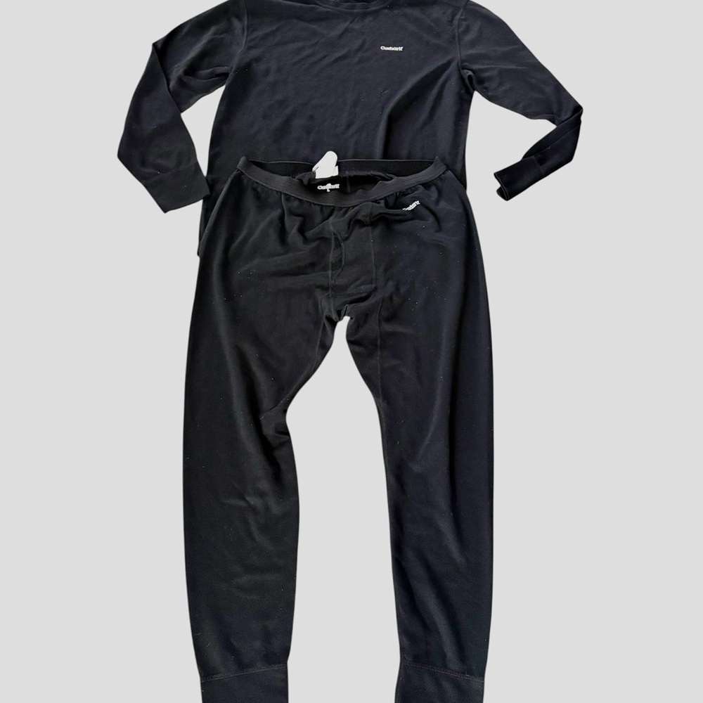 Carhartt Men’s Black Thermal Base Layer Top and Long John Set Large